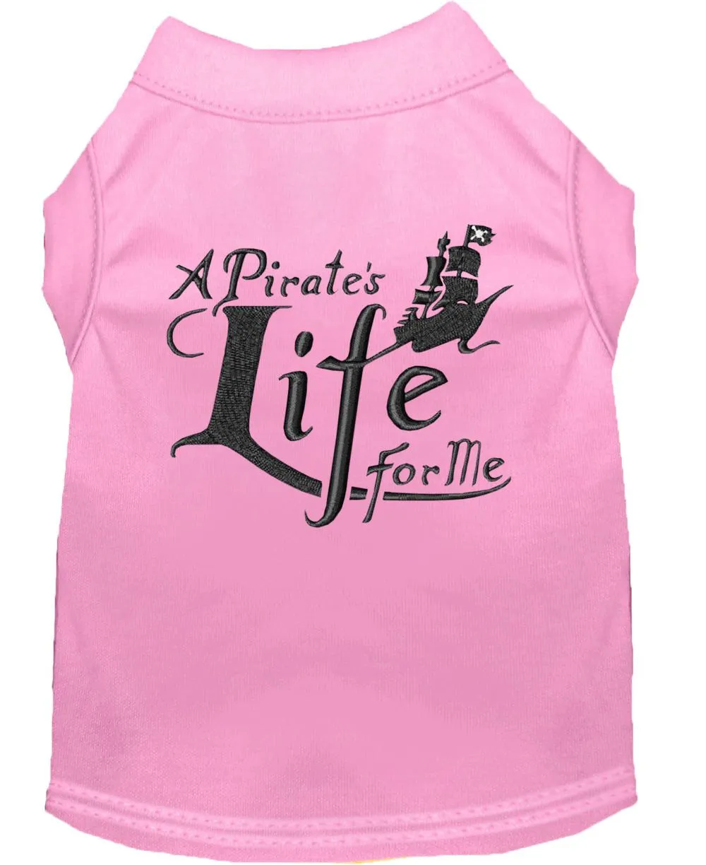 A Pirate's Life Embroidered Dog Shirt Light Pink Lg (14)