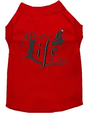 A Pirate's Life Embroidered Dog Shirt Red Lg (14)