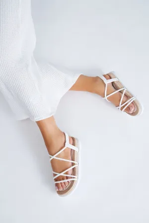 Alaia Flat Sandals - White