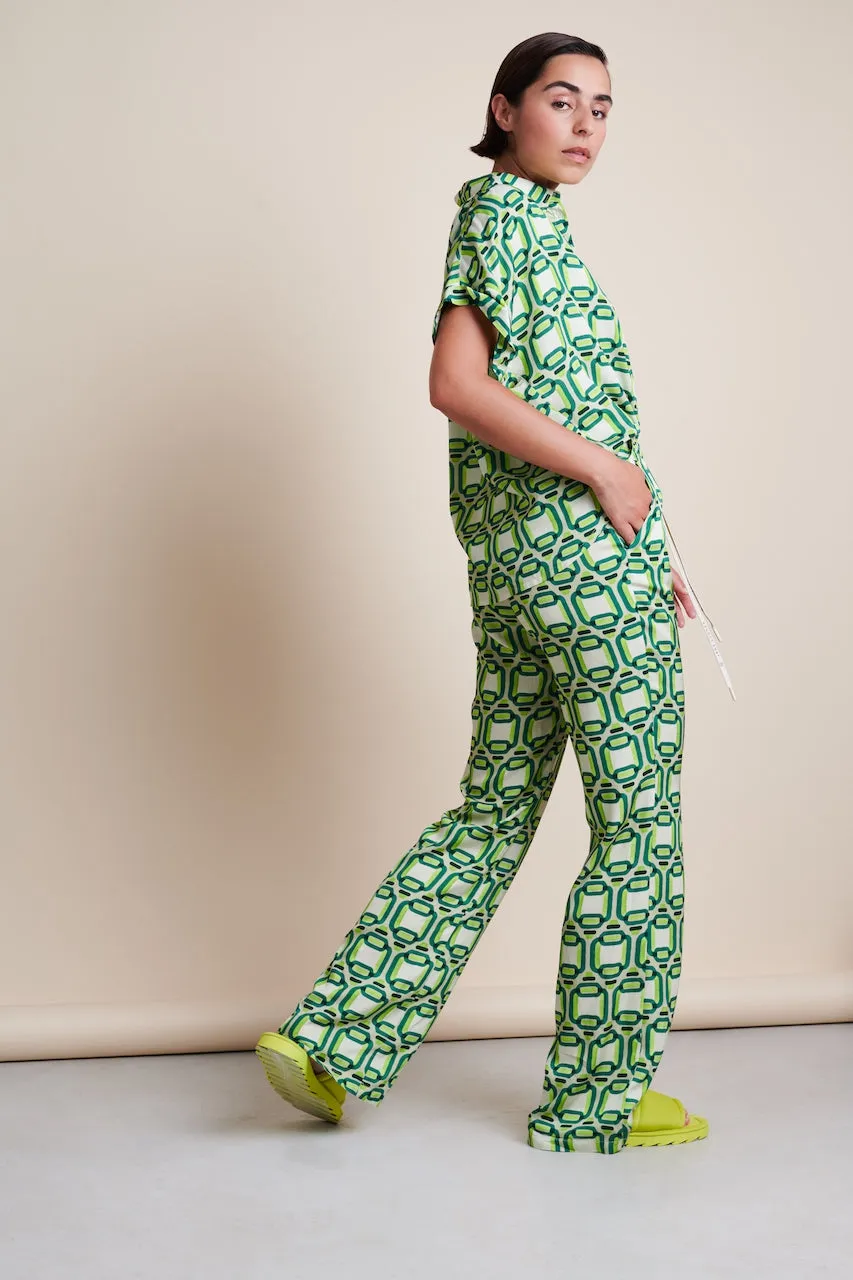 Carola Pants Eco Viscose | Green Lime