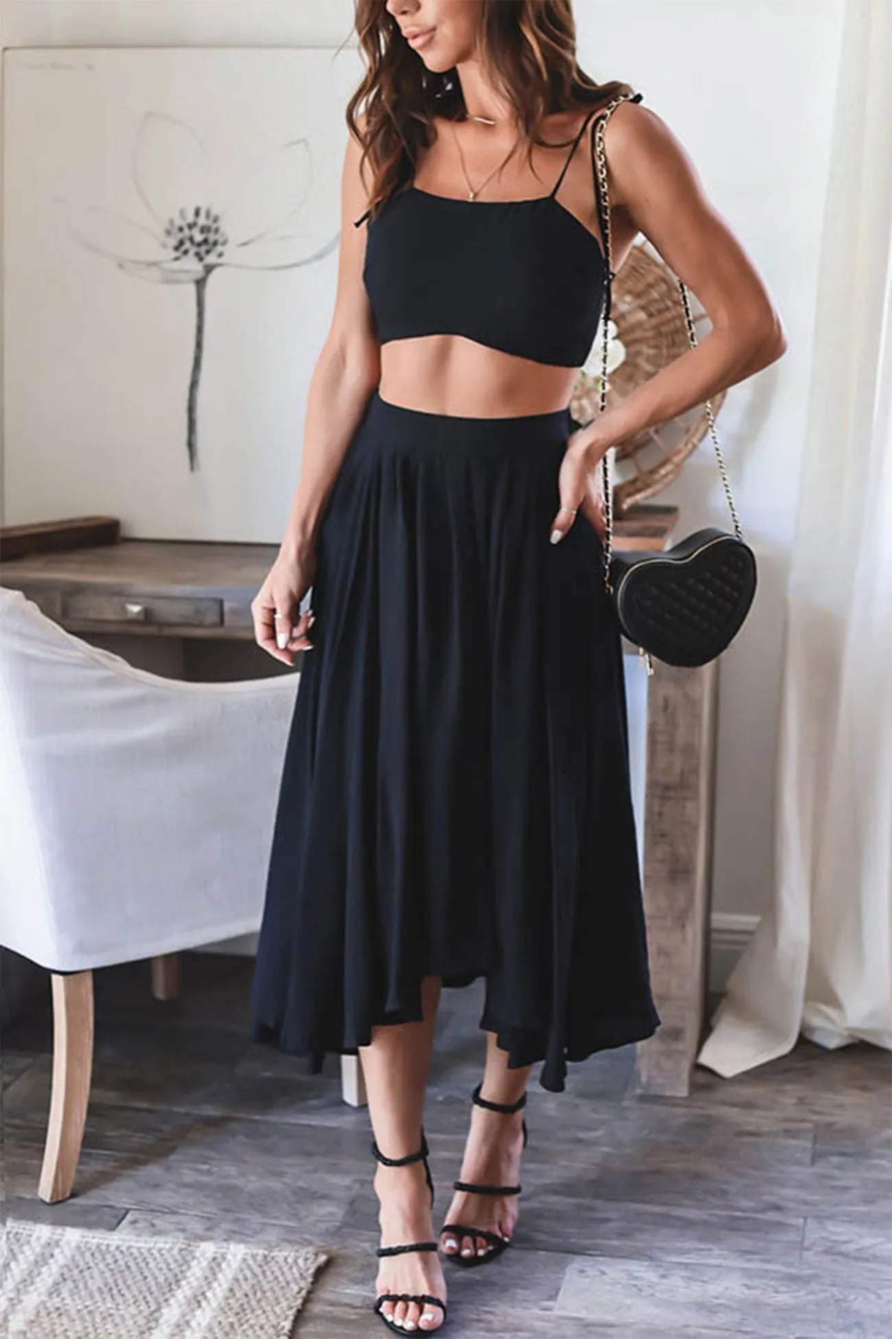 Crop Cami Tops & Maxi Skirts