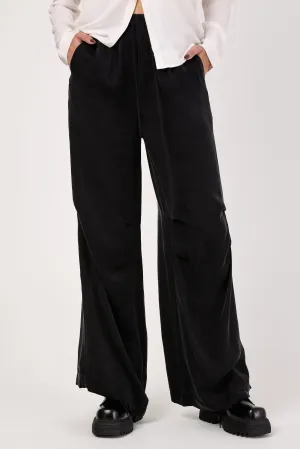 Cupro Wide Pants in Black