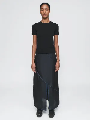 Deconstructed Midi Skirt in Black