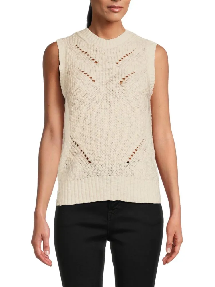 Design 365 Open Knit Tank, Cream