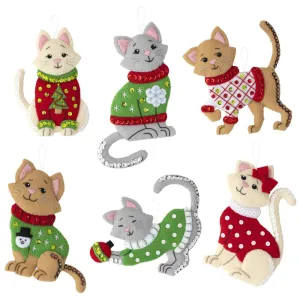 DIY Bucilla Cats in Ugly Sweaters Kittens Christmas Tree Ornament Kit