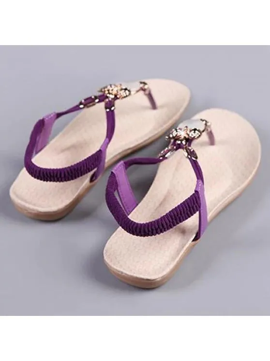 Fashion Elastic Band Faux Leather Sandals