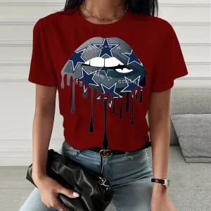 Chic Spring & Summer Lip Print Short-Sleeve T-Shirt