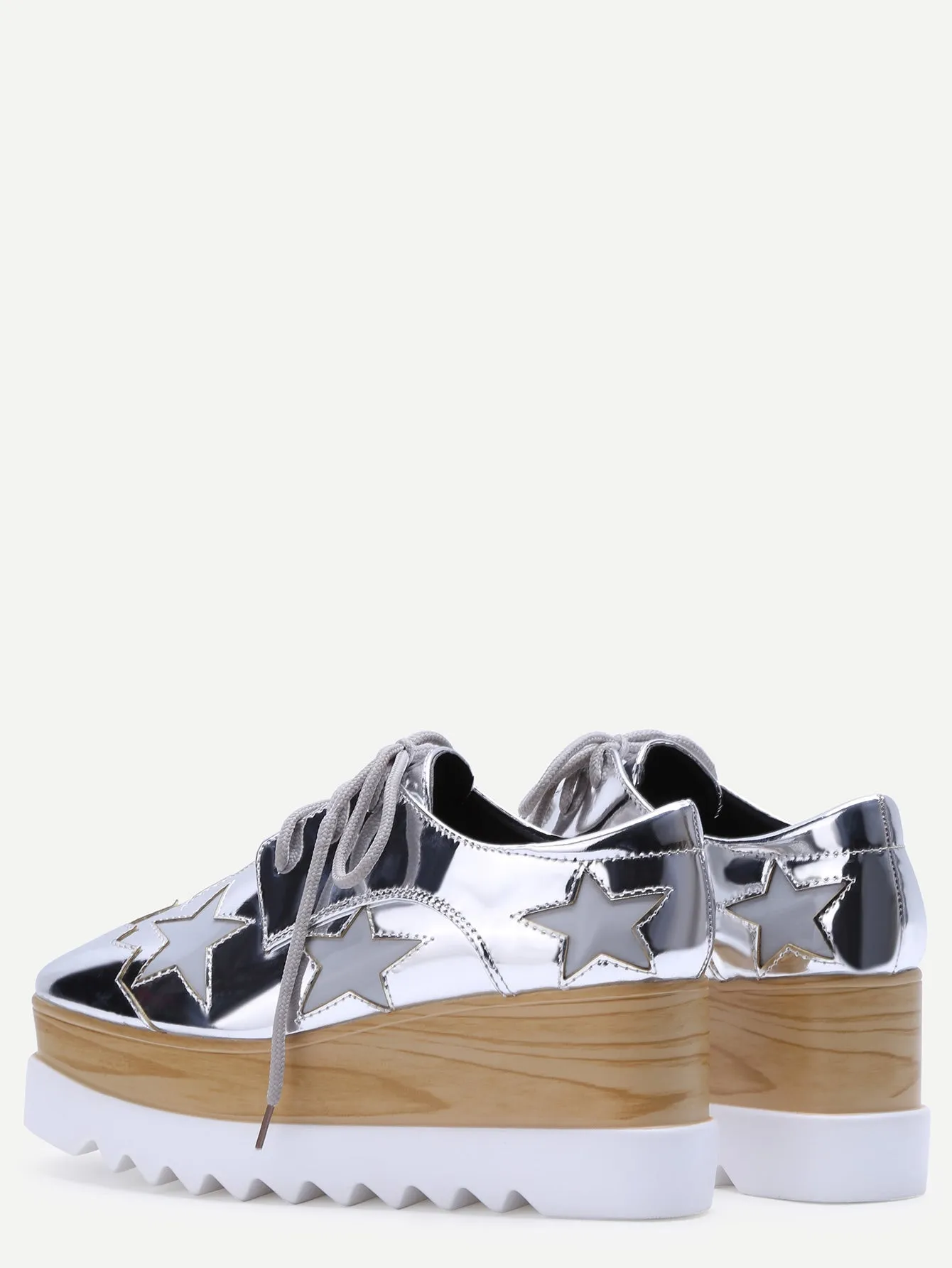 Fathion Rose Gold Star Patch Patent Leather