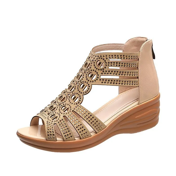 Fishbill wedge sandals