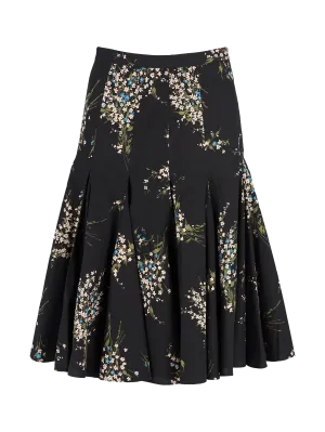 floral-print godet skirt