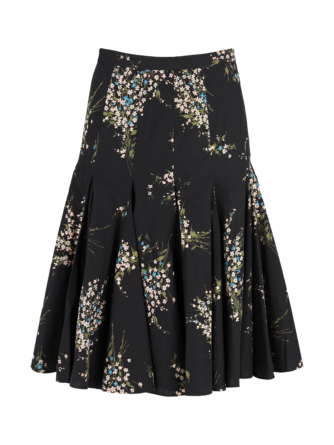 floral-print godet skirt