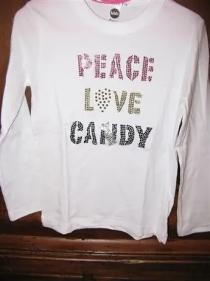 Girls Peace Love Candy Long Sleeve Shirt