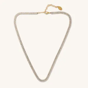 Gold Double Tennis Necklace