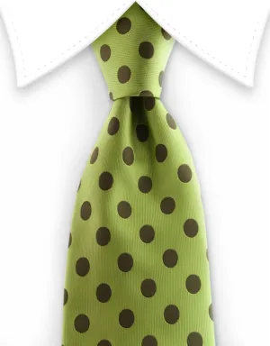 Green Polka Dot Extra Long Tie - 3XL