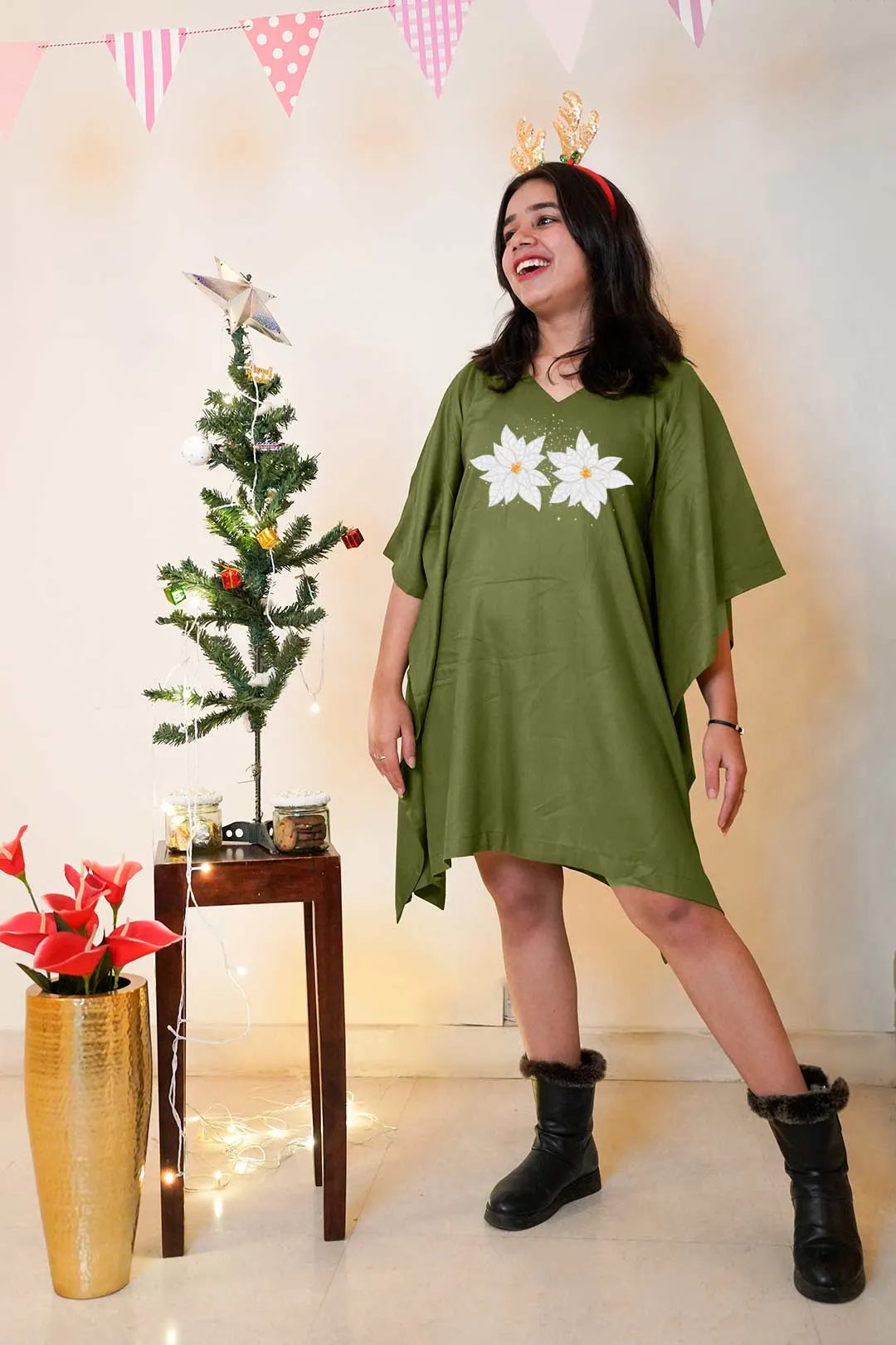 Green Rayon Kaftan - Noel