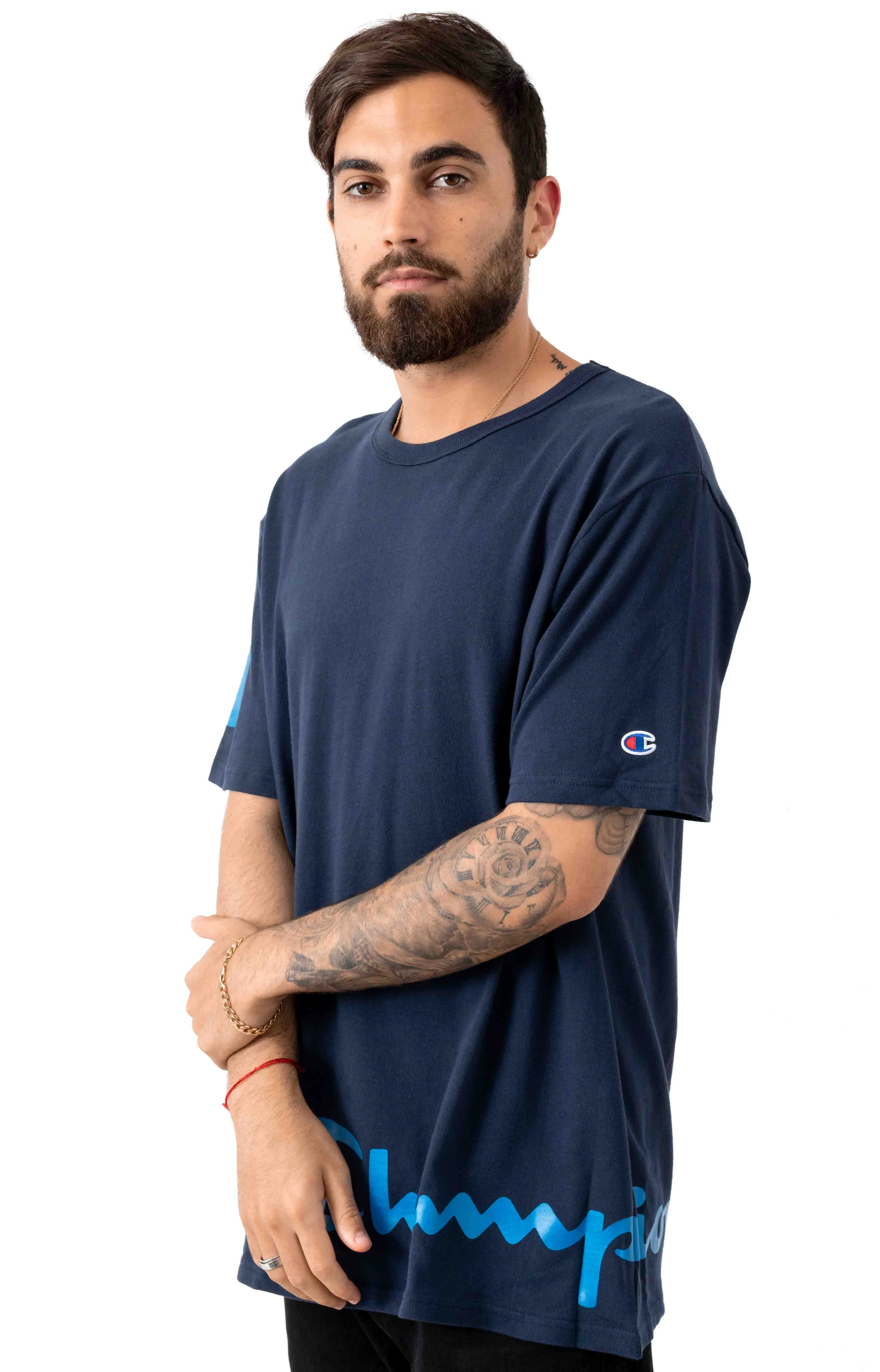 Heritage Wrap Around Script T-Shirt - Navy