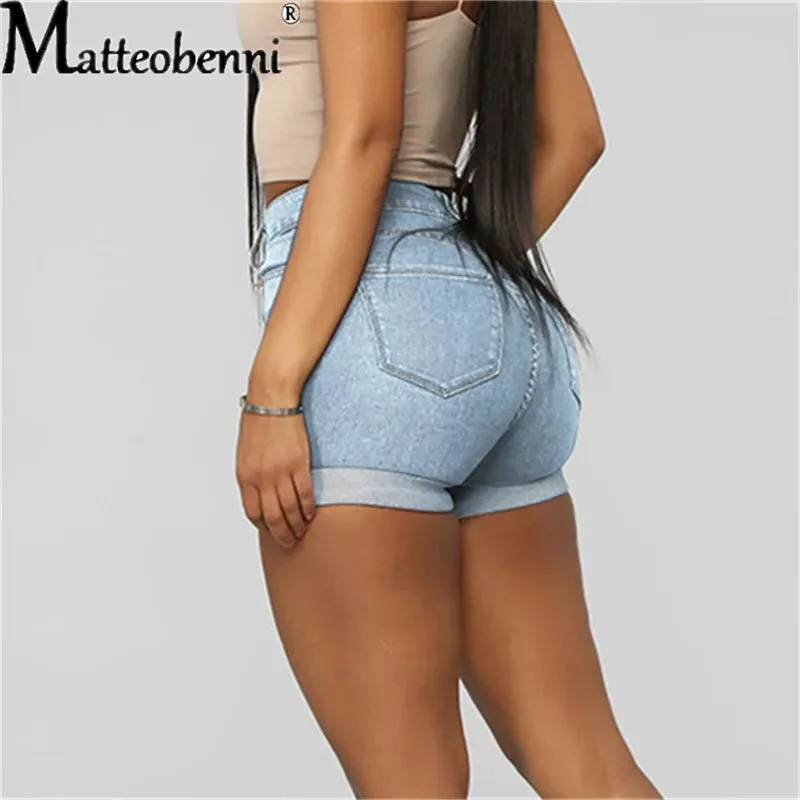 High Waist Hip Lift Women Short Jeans Fashion Stretch Denim New Summer Push Up Streetwear