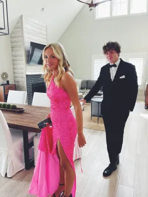 Hot pink prom dresses 2023 evening dresses formal dresses   S1545