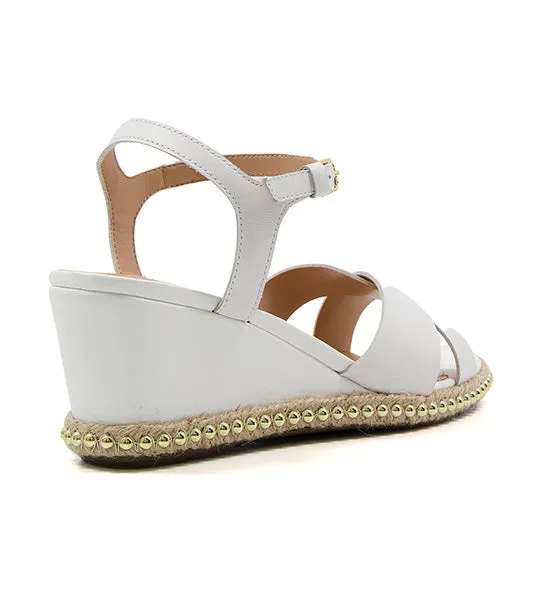 Keelie Mini Wedge Sandals White