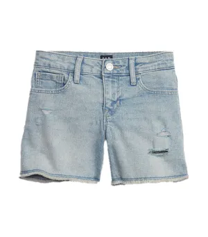 Kids Mid Rise Midi Denim Shorts with Washwell Light Wash