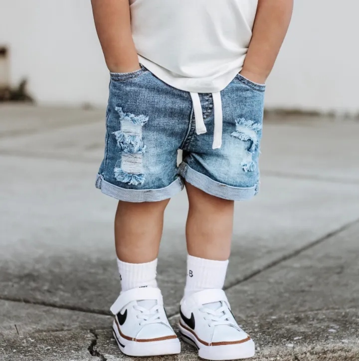 Little Bipsy Distressed Denim Shorts