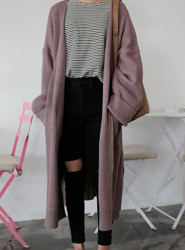 Long Knitted Sweater Female Oversized Tops Fall