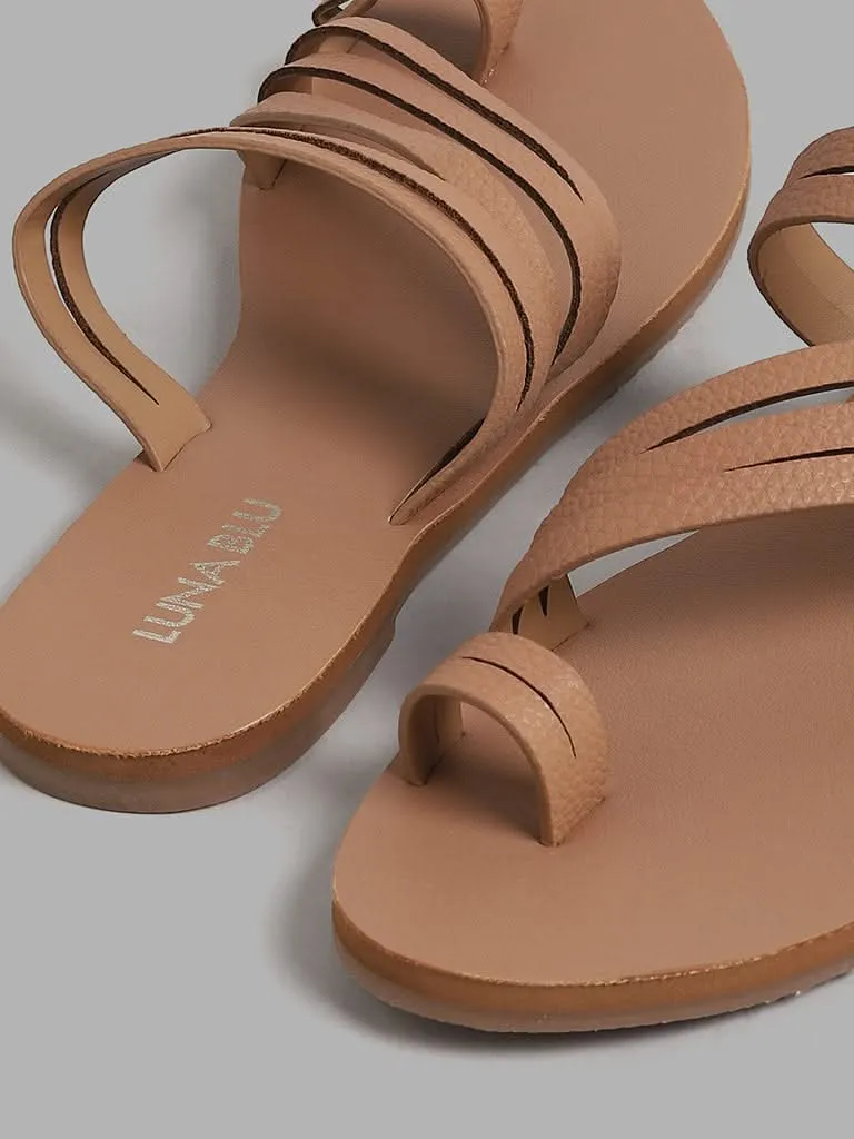 LUNA BLU Beige Multi-Strap Sandals