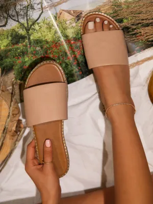 Maui Flat Slip On Sandals - Nude