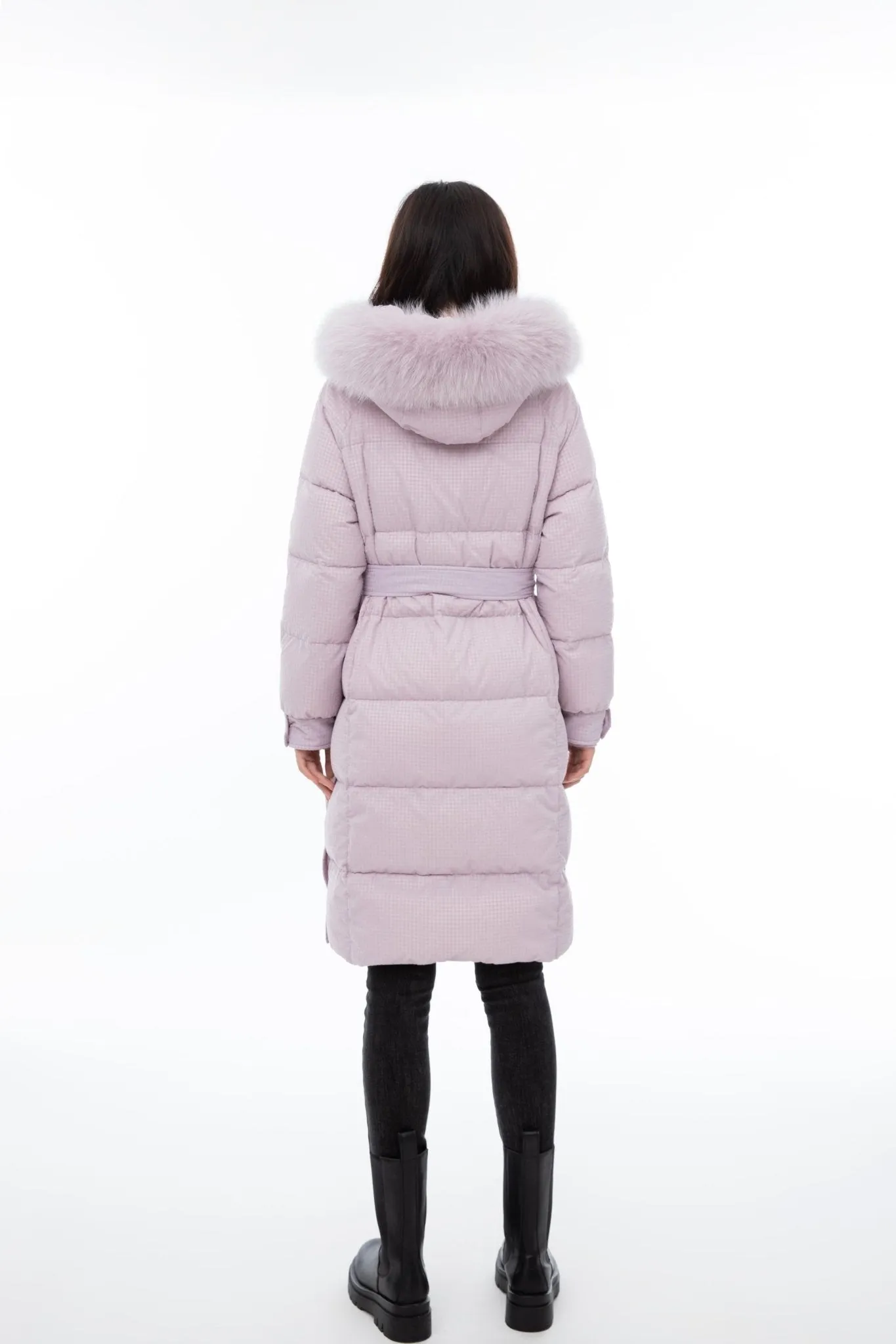 Mist Pink Long Winter Down Jacket