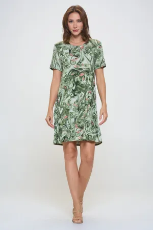 Plus Size Print Missy Dress Short Sleeve-7004BN-SXP1-W404