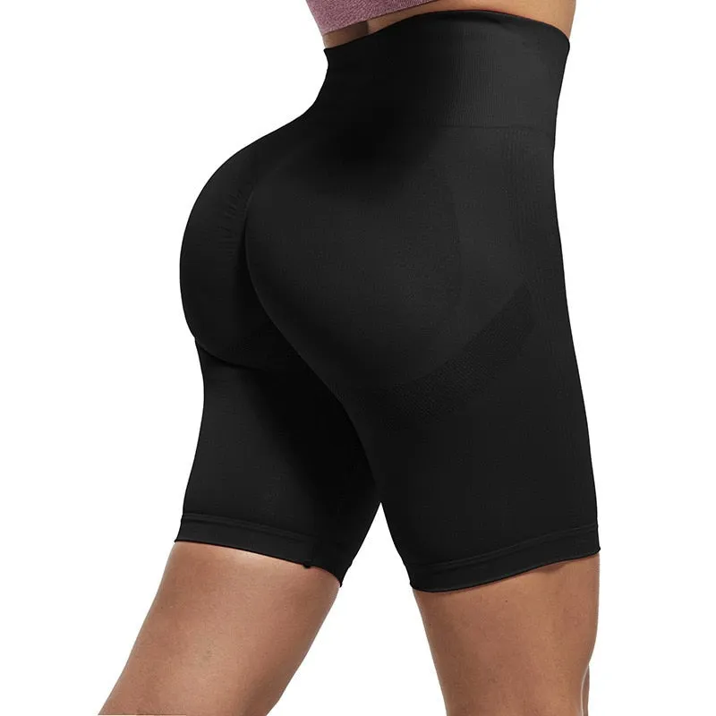 Push Up Biker Shorts Women Seamless Patchwork Mesh Workout Shorts Fitness High Waist Running Gym Clothing Outfit Sportswear