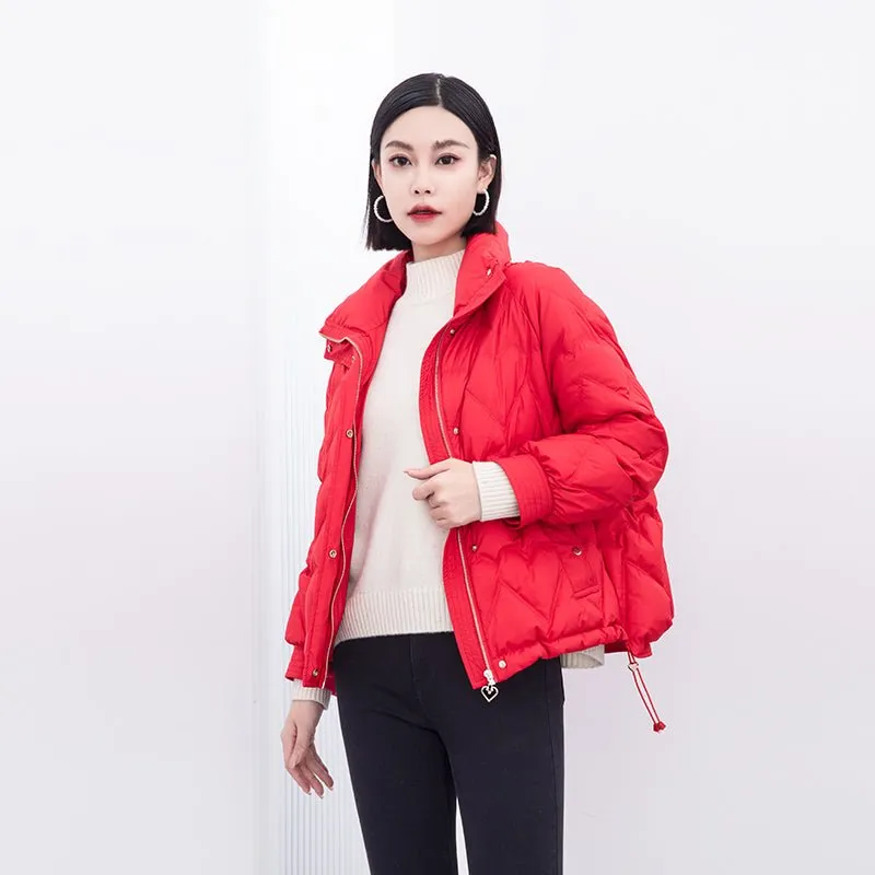 Red Short Down Winter Jacket