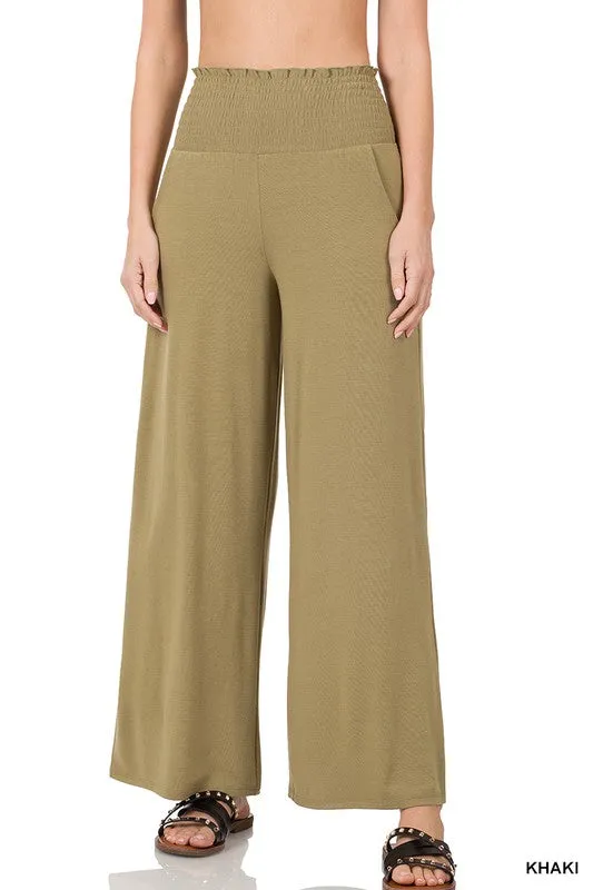 SMOCKED WAISTBAND LOUNGE PANTS