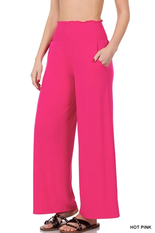 SMOCKED WAISTBAND LOUNGE PANTS