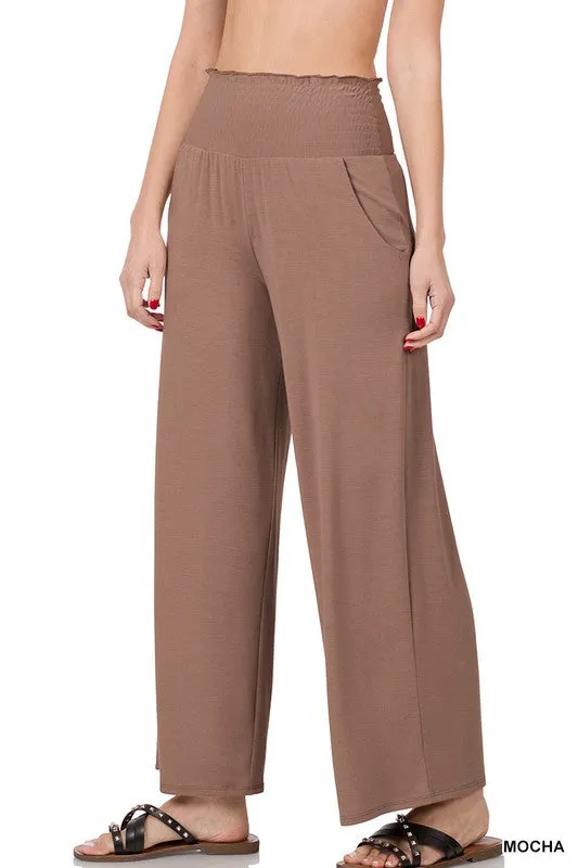 SMOCKED WAISTBAND LOUNGE PANTS