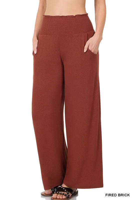 SMOCKED WAISTBAND LOUNGE PANTS