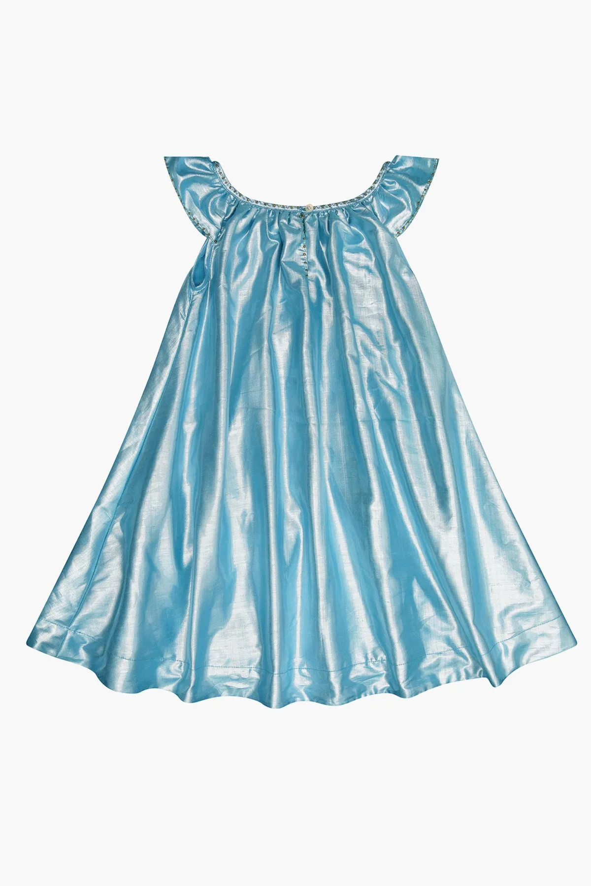 Velveteen Isabella Party Girls Dress - Aqua