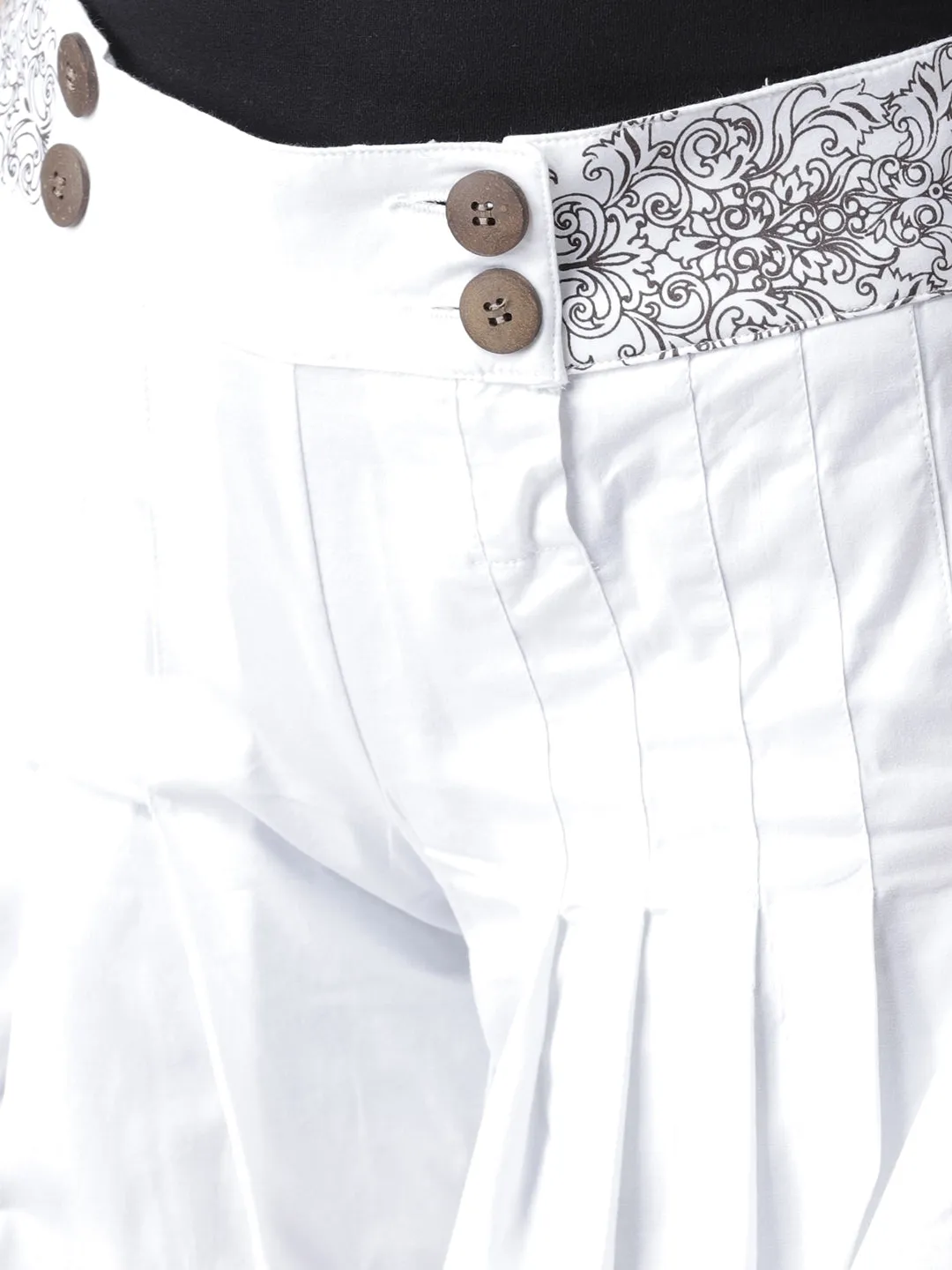 Women White Casual Shorts