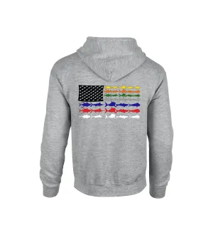 Youth Gray First Responders Line Flag- Fullzip